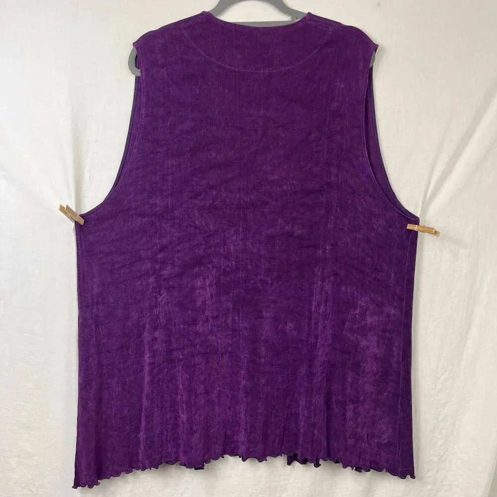 Stijfselkissie Marijke Benedict Sleeveless Open Front Tunic Women L Slinky Artsy